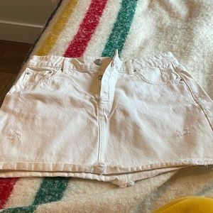 ZARA WHITE DENIM MINI SKIRT